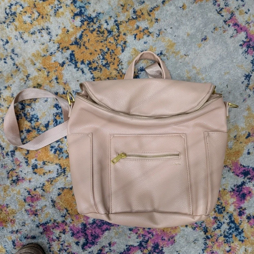 Fawn Design The Mini Backpack Warm Blush Vegan Leather‎ Convertible Bag Purse